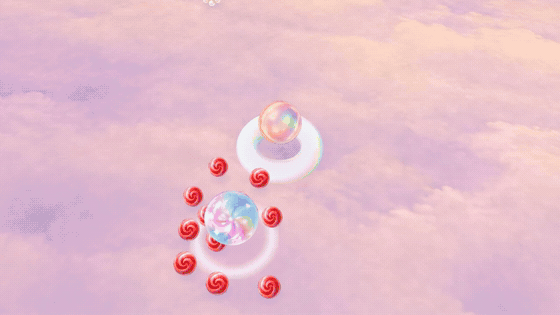 Twelve identical orbs whirl into a giant mega orb